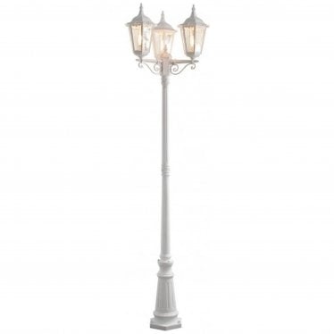 Firenze Triple Head Lampost - Matt White