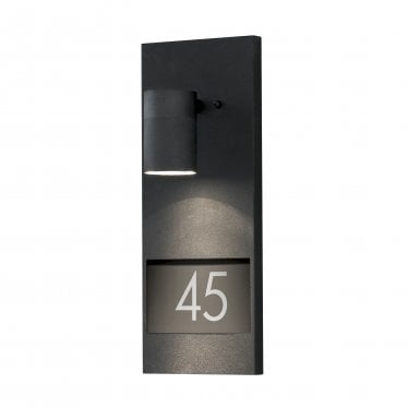 Modena House Number Wall Light - Matt Black