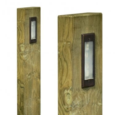 Radiata Sleeper Timber Bollard Light - Rustic Bronze - Mains