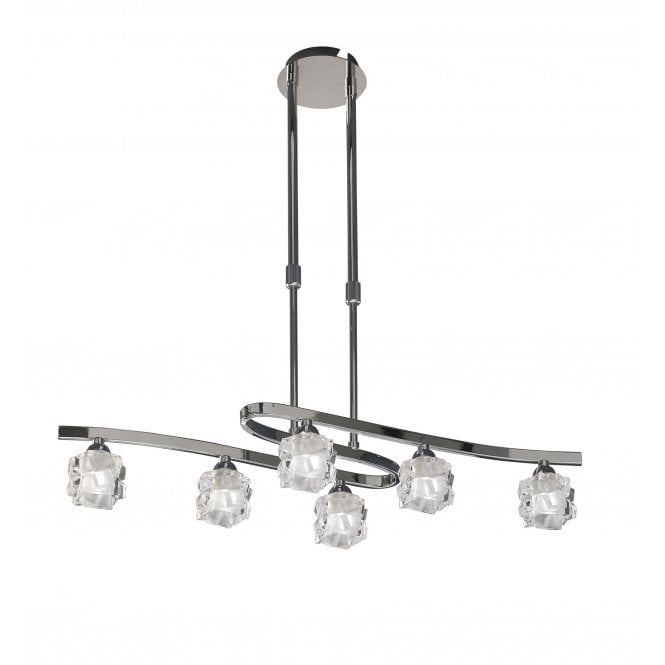 Mantra Mantra Ice 6 Light Convertible Telescopic Pendant or Semi Flush Fitting Polished Chrome