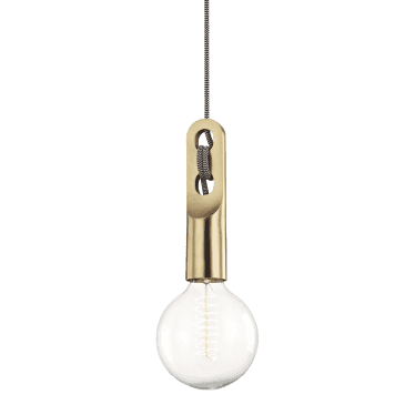 Angela 1 Light Large Pendant - Aged Brass