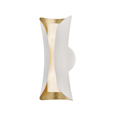 Josie 2 Light Wall Sconce Light - White & Gold Leaf