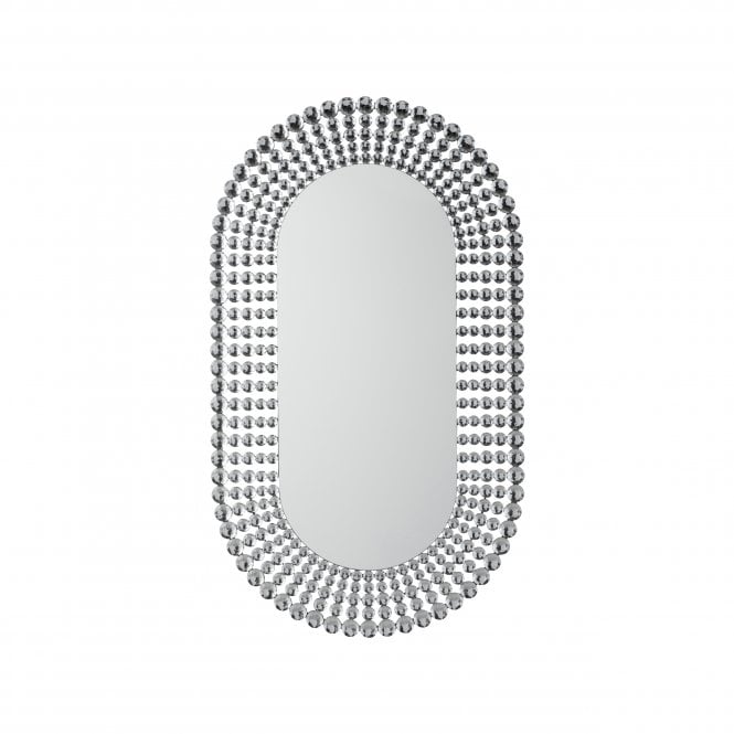 Mura Furniture Mura Furniture Riley Ellipse Wall Mirror - Clear Faceted Acrylic Edge