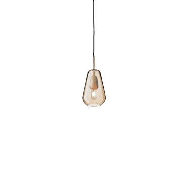 Anoli Small 1 Light Pendant - Nordic Gold & Gold Glass