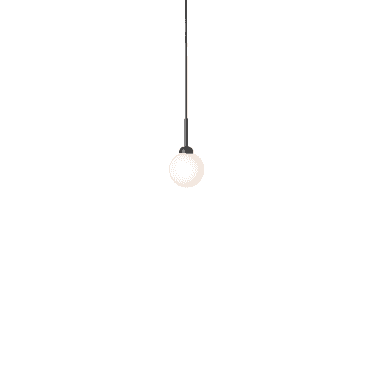 Apiales 1 Light Pendant - Satin Black & Opal Glass