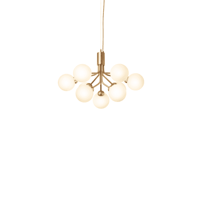 Nuura Nuura Apiales 9 Light Chandelier - Brushed Brass & Opal Glass