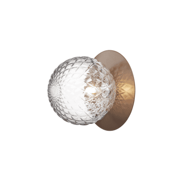 Liila 1 Light Large IP44 Wall/Flush Light - Dark Bronze & Optic Clear Glass