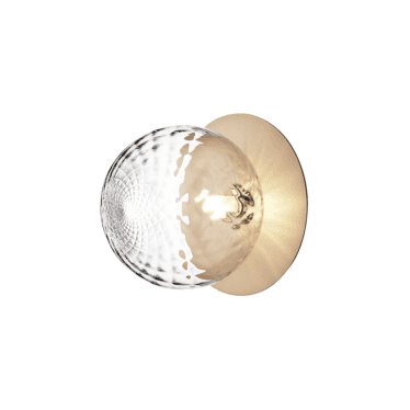 Liila 1 Light Large IP44 Wall/Flush Light - Nordic Gold & Optic Clear Glass