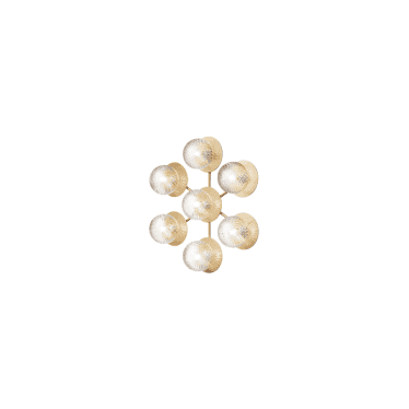 Liila Star Wall/Flush Light - Nordic Gold & Optic Clear Glass