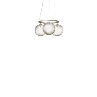 Miira 3 Light Circular Chandelier - Brass & Optic Clear Glass