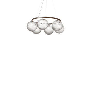 Miira 6 Light Circular Chandelier - Dark Bronze & Optic Clear Glass