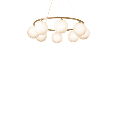 Miira 8 Light Circular Chandelier - Brass & Opal Glass