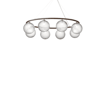 Miira 8 Light Oval Chandelier - Dark Bronze & Optic Clear Glass