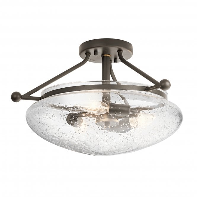 Quintiesse Quintiesse Belle 3 Light Semi-Flush Fitting - Olde Bronze