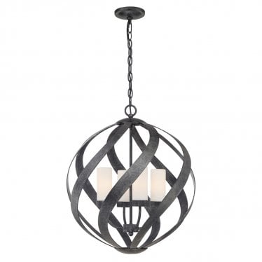 Blacksmith 4 Light Outdoor Chandelier - Old Black