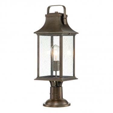 Grant Single Large Pedestal Lantern - Burnished Bronze