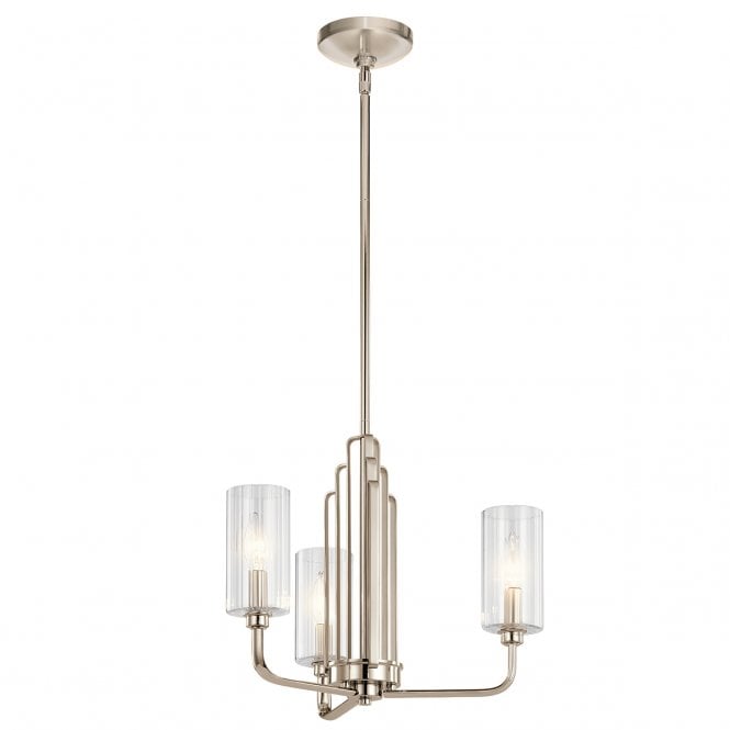 Quintiesse Quintiesse Kimrose 3 Light Chandelier - Polished Nickel