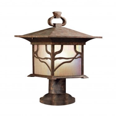 Morris Single Pedestal Lantern - Distressed Copper