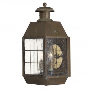 Nantucket 2 Light Large Wall Lantern - Aged Brass