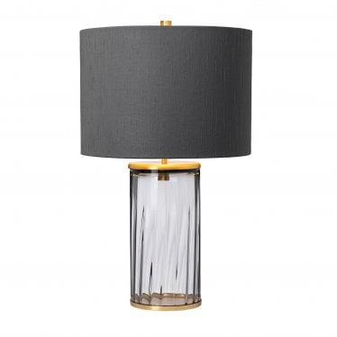 Reno Single Table Lamp - Smoke - Aged Brass