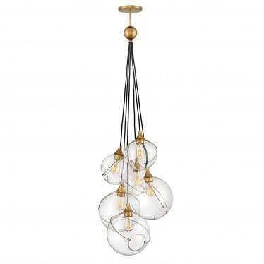 Skye 6 Light Pendant - Heritage Brass