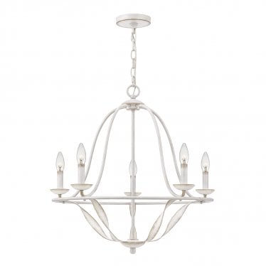 Bradbury 5 Light Chandelier - Antique White