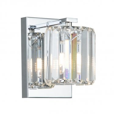 Divine Single Bathroom Wall Light - Polished Chrome