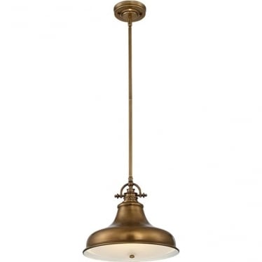 Emery Single Medium Pendant - Weathered Brass