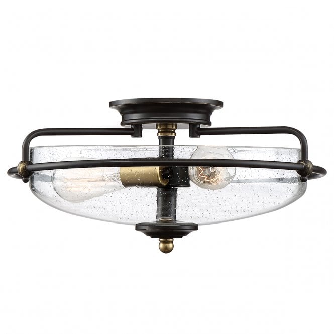 Quoizel Quoizel Griffin 3 Light Flush Fitting - Palladian Bronze & Weathered Brass