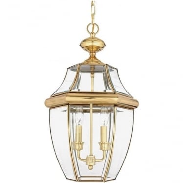 Newbury 2 Light Large Chain Lantern - Polished Brass