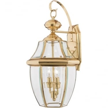 Newbury 2 Light Large Wall Lantern - Polished Brass