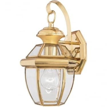 Newbury Single Small Wall Lantern - Polished Brass