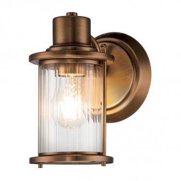 Riggs Single Wall Light - Weathered Brass