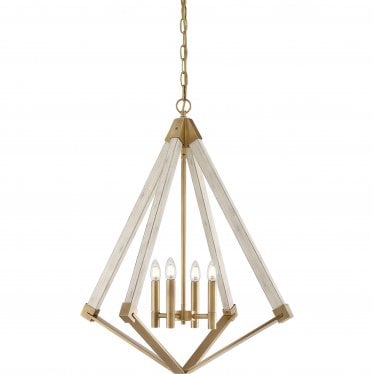 View Point 4 Light Chandelier - Weathered Brass