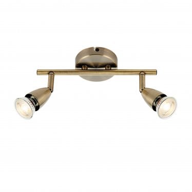 Amalfi 2 Light Bar Fitting - Antique Brass