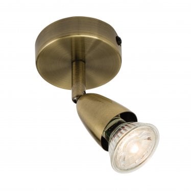 Amalfi Single Light Spotlight - Antique Brass