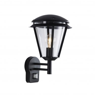 Inova PIR Single Light Wall Fitting IP44 - Matt Black