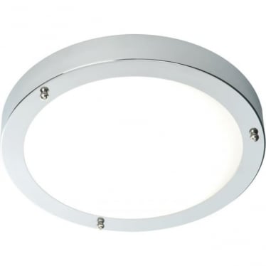 Portico 300mm Flush fitting IP44 60W - Chrome plate & frosted glass