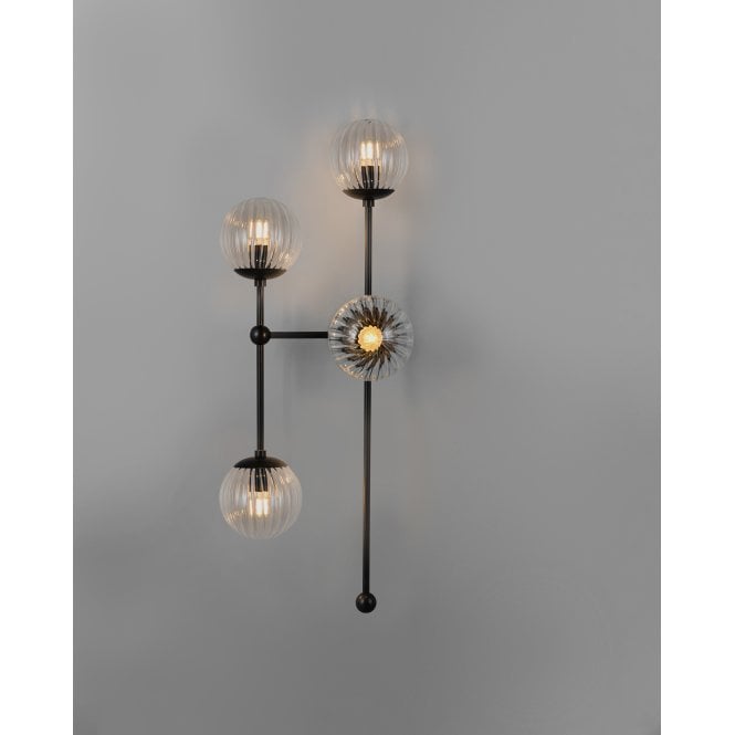 Schwung Schwung Armstrong 4 L 4 Light Wall Sconce Light - Dries Ribbon Glass