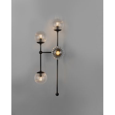 Armstrong 4 L 4 Light Wall Sconce Light - Dries Ribbon Glass