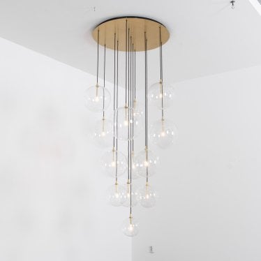 Cluster 13 Light Mix Chandelier - Transparent Glass