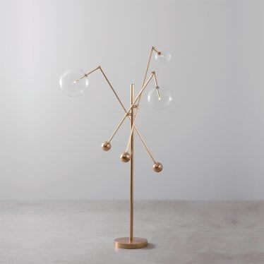 Milan 3 Arms Floor Lamp - Transparent Glass