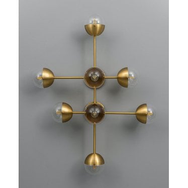 Molecule 8 Light Flush/Wall Sconce Light - Transparent Glass