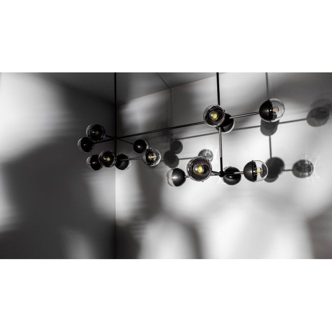 Schwung Schwung Molecule Linear 14 Light Chandelier - Transparent Glass