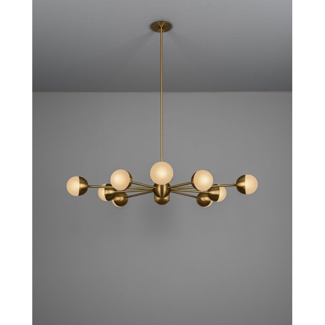 Schwung Schwung Molecule Spark Round 10 Light Chandelier - Frosted Glass