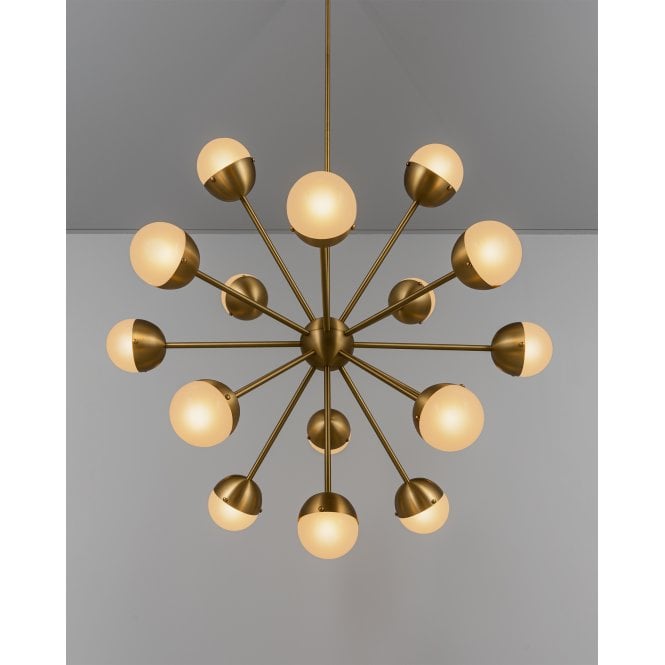 Schwung Schwung Molecule Spark Round 17 Light Chandelier - Frosted Glass