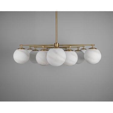 Orion Round 12 Light Chandelier/Flush - Marble Glass