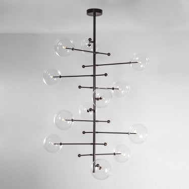 RD15 12 Arms Chandelier - Transparent Glass