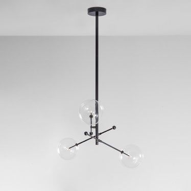 RD15 3 Arms Chandelier - Transparent Glass