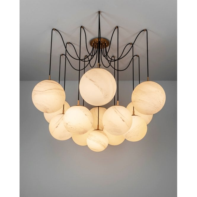 Schwung Schwung Spider 13 Light Chandelier - Marble Glass